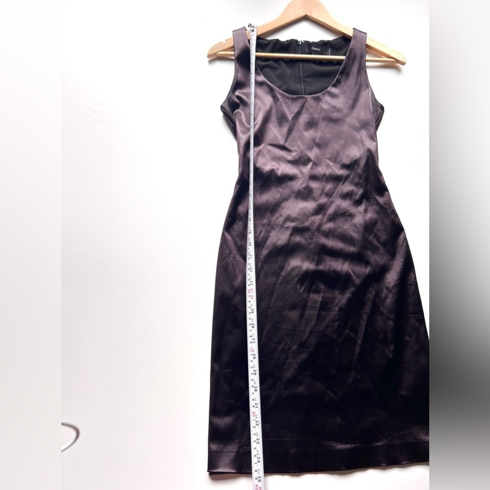 Theory Fitted Midi Dress stretch faux leather size 0 - Picture 7 of 8